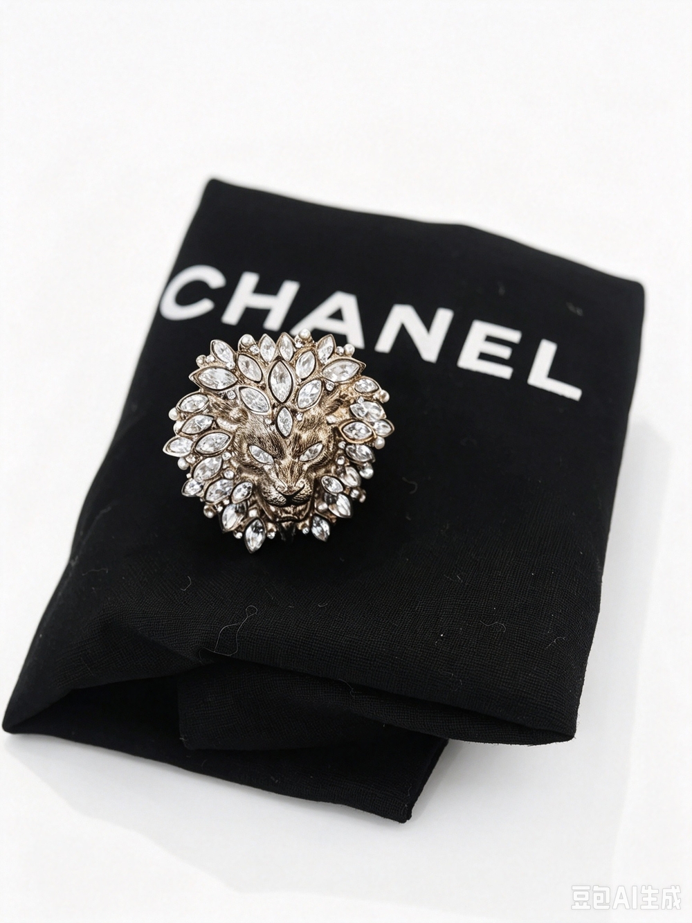 Chanel Lion Head Crystal Statement Ring - Women Jewelry - Picture 4 of 13